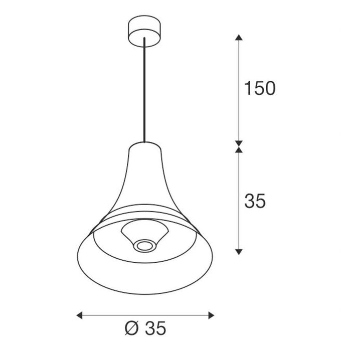 BATO 35 PD, Indoor pendant light, brass, E27, max. 60W