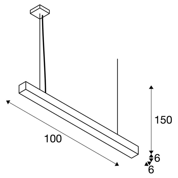 Q-LINE PD, LED Indoor pendant light, 1m, BAP, silver, 3000K