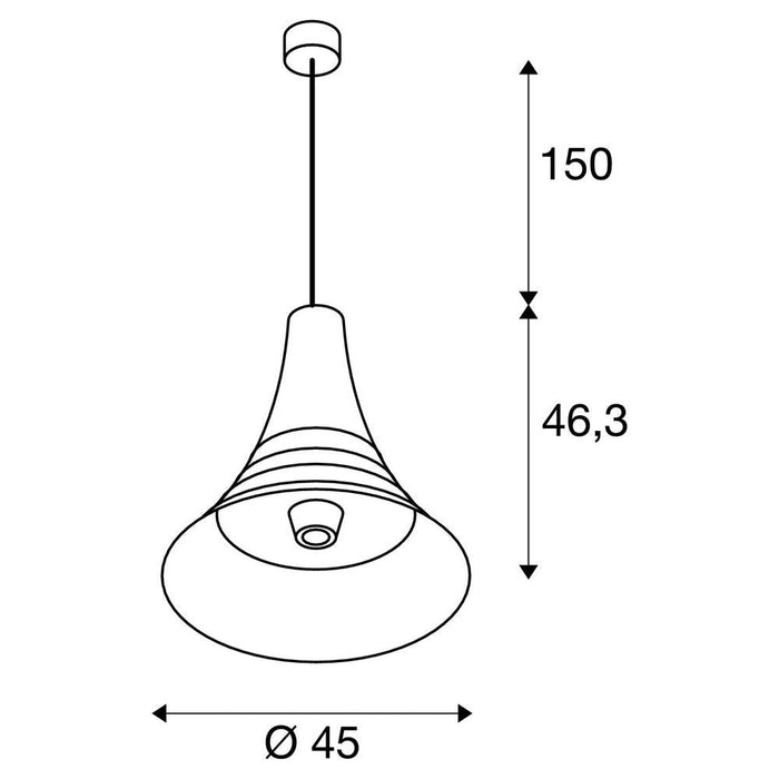 BATO 45 PD, Indoor pendant light, black, E27, max. 60W