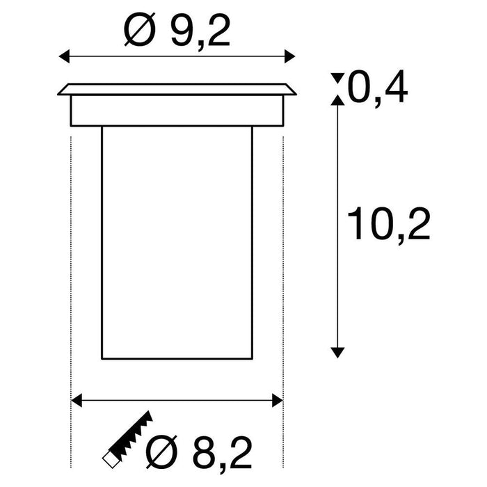 DASAR 920 outdoor LED inground fitting, round stainless steel 316 4000K IP67, 5.5W