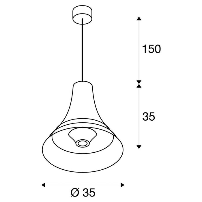 BATO 35 PD, Indoor pendant light, black, E27, max. 60W