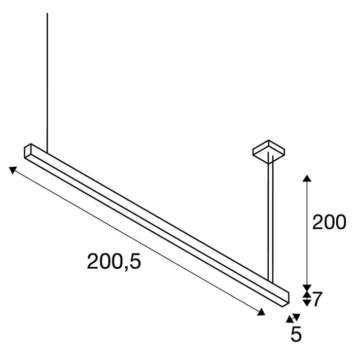 GLENOS pendant, matt white, 2m , 103W, 3000K