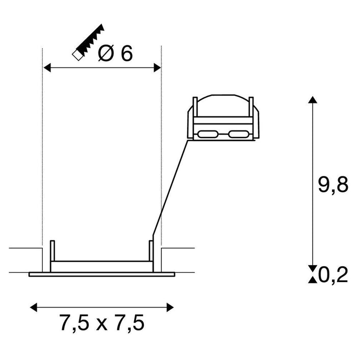 PIKA QPAR51, square, indoor recessed ceiling light, white, fixed, max. 50W