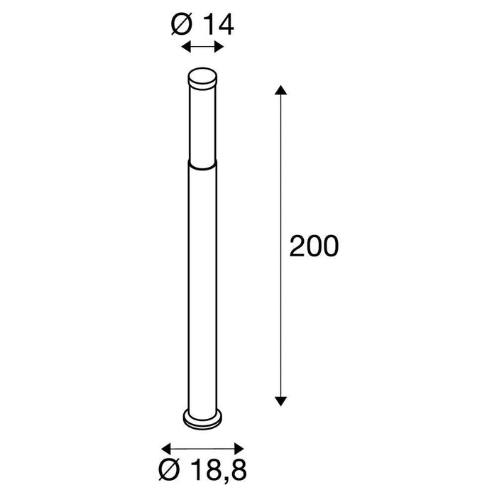 POLE PARC 200 SL, LED Outdoor standing light, IP44, anthracite, 3000K