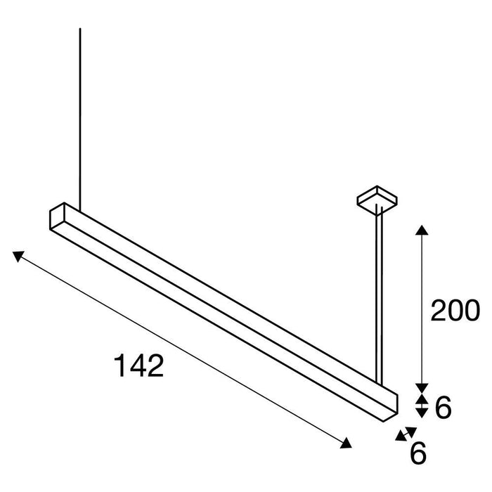 Q-LINE SINGLE LED, pendant, 1500mm, white