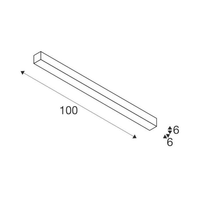 Q-LINE CL, LED Indoor surface-mounted ceiling light, 1m, BAP, silver, 3000K