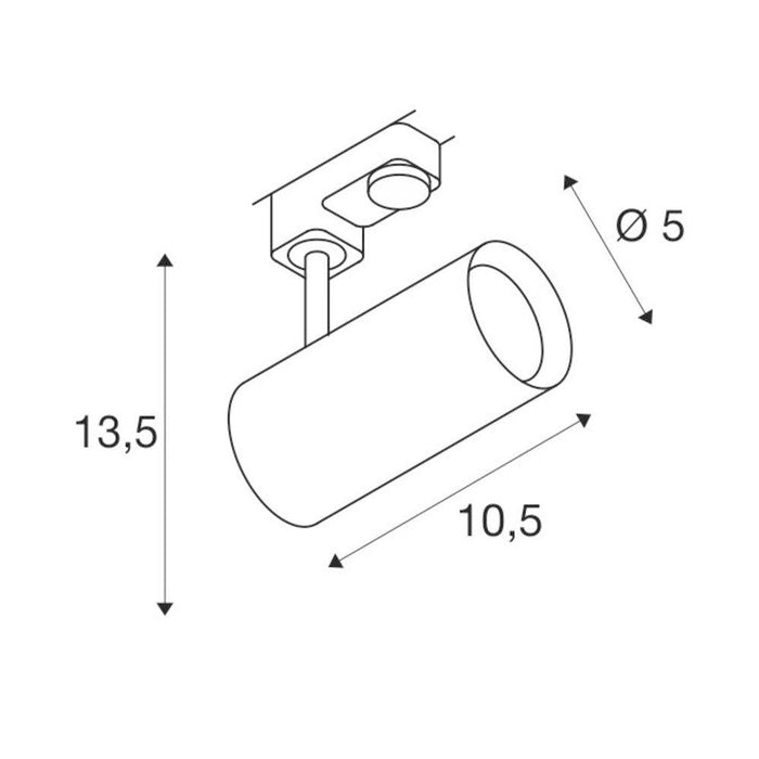 NOBLO SPOT, silver-grey, 2700K, 36°, incl. 3-circuit adapter