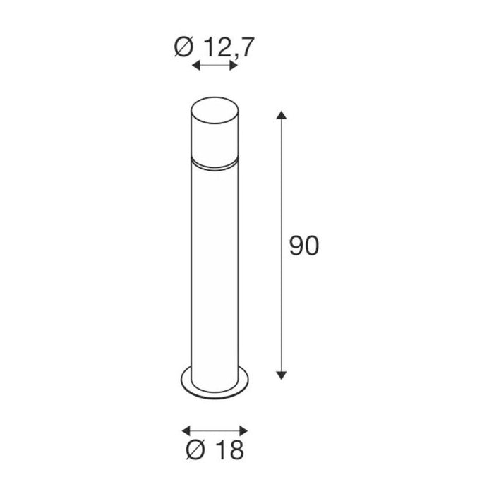 ROX ACRYL 90 Pole, LED Outdoor floor stand, stainless steel 316, 3000K, IP44