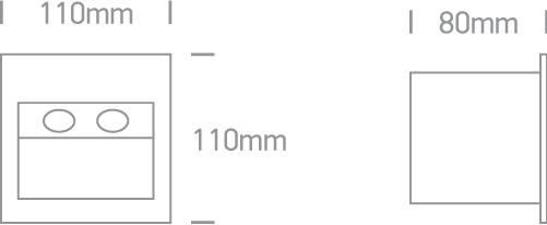 ANTHRACITE IP65 LED 2x1w WW 100-240V