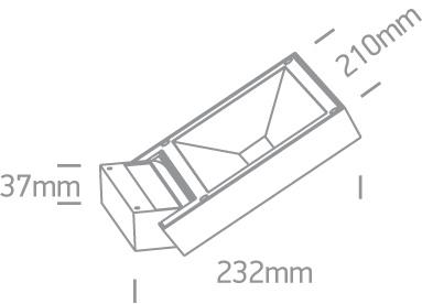 ANTHRACITE WALL LED 12w WW IP65 230V