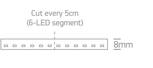 LED STRIP 24vDC CW 5m ROLL 14,4W/m IP20 VERTICAL LIGHT