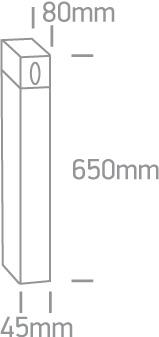 GREY POLE 65cm 2x3w LED DL IP54