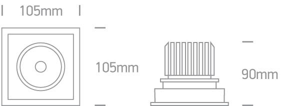 WHITE COB LED 15w WW 36d IP20 SEMI-TRIMLESS + DRIVER 230v