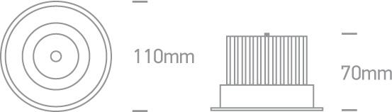 WHITE COB LED 15w CW 38d + DRIVER 230v