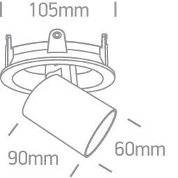 WHITE RECESSED LED 15W CW 36deg 230V