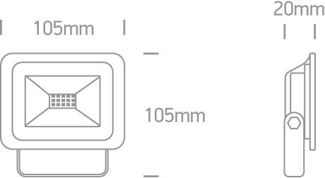 BLACK LED 10W WW IP65 AC 230V