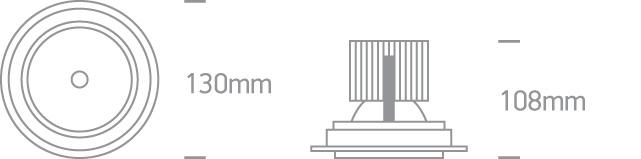 WHITE COB LED 20w CW 36d IP20 230v