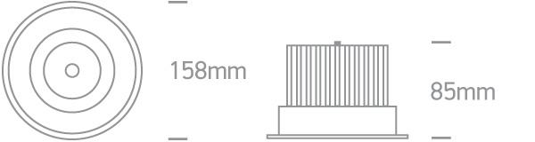 WHITE COB LED 30w CW 38d + DRIVER 230v