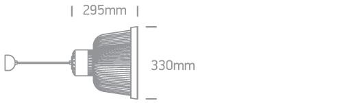GREY PENDANT LED 30W WW 230V