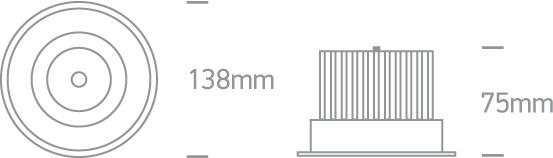 WHITE COB LED 20w WW 38d + DRIVER 230v