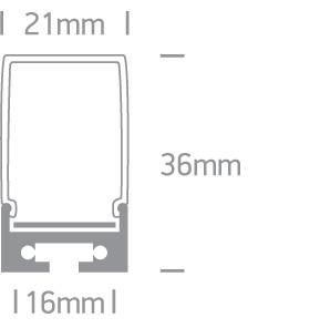 SURFACE PROFILE 2m FOR 16mm STRIPS + PC OPAL DIFF