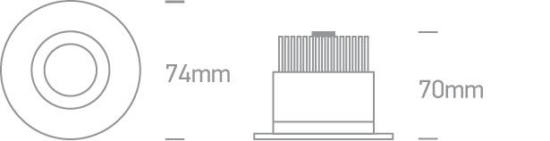 ALUMINIUM LED 5W WW IP44 30deg 230v