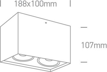 WHITE LED 2x11W WW 40deg IP20 230V