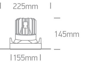 WHITE LED 50W@1400mA / 38W@1050mA CW 24deg TRIMLESS