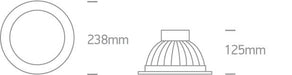 GREY SMD LED 24w WW IP44 85-240v.