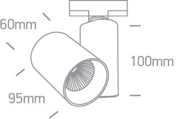 WHITE COB LED 10W TRACK SPOT WW 36deg 230V