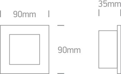 GREY WALL RECESSED BLUE 350mA IP20