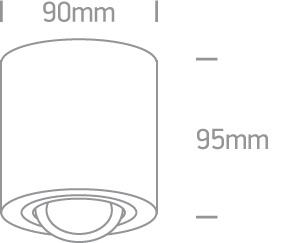 WHITE CYLINDER LED 6W WW 36deg ADJUSTABLE 230V