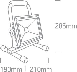 GREY LED 20w CW IP65 RECHARGEABLE 100-240v