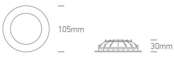 WHITE DARK LIGHT LED 8W CW IP20 230V