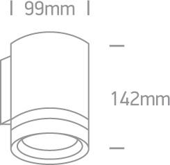 GREY WALL GX53 9w IP54