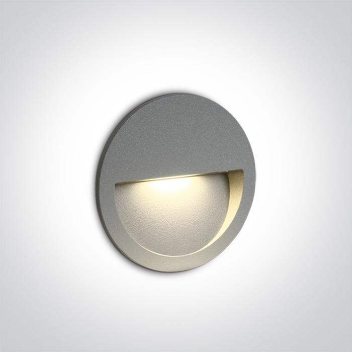 GREY WALL RECESSED LED 3W IP65 DARK LIGHT 100-240V.