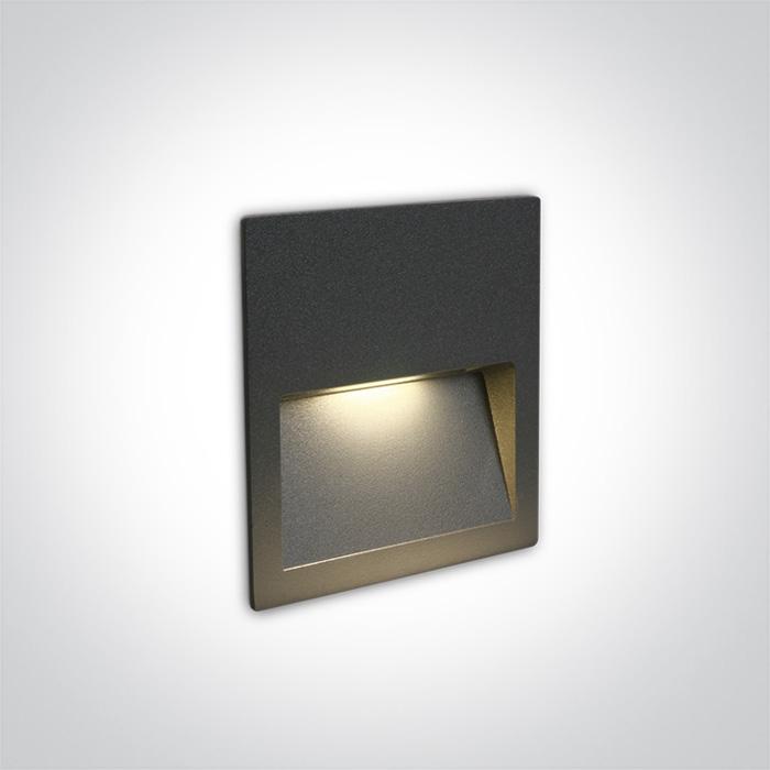 ANTHRACITE WALL RECESSED LED 4W IP65 DARK LIGHT 100-240V.