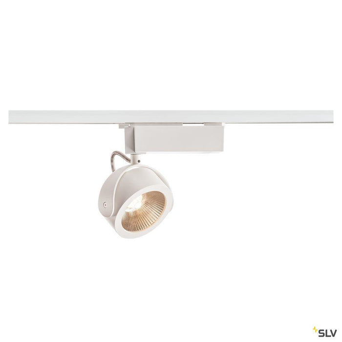 KALU LED Spot for 1 circuit High-voltage Track System, 3000K, white/black, 24°, incl. 1 circuit adapter