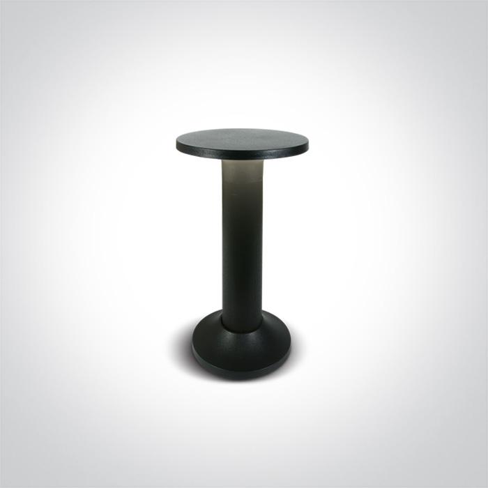 BLACK LED 6,5W WW IP54 30cm BOLLARD 230V.