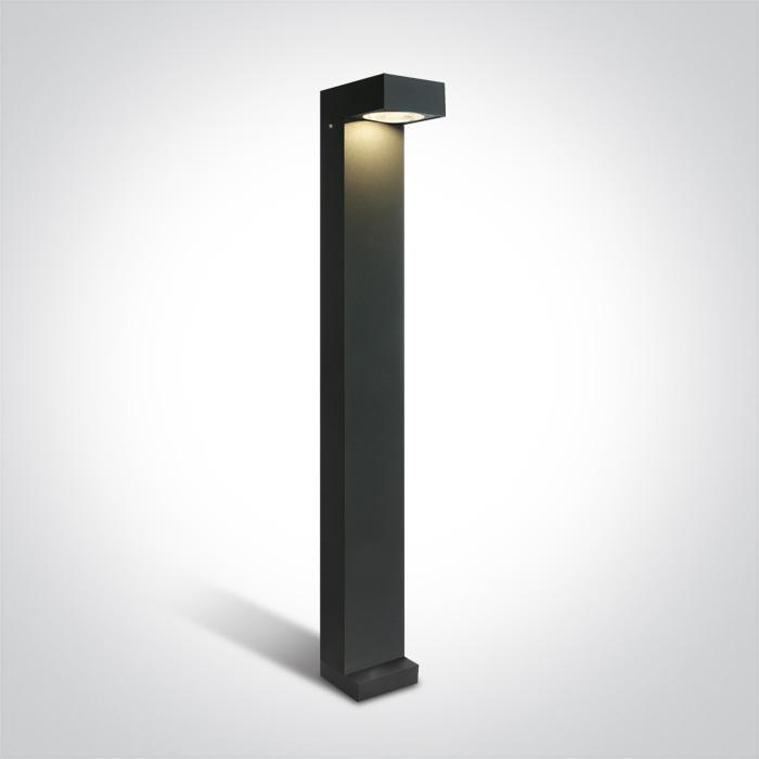 ANTHRACITE LED BOLLARD 70cm 6W WW IP65 230V.