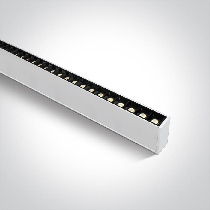 WHITE 48pcs SPOTS UGR17 LED 40W WW 1300mm 34d LINEAR 230V DARK LIGHT.