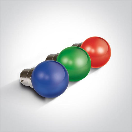 BLUE LED BALL LAMP 0,5w B22 230v.