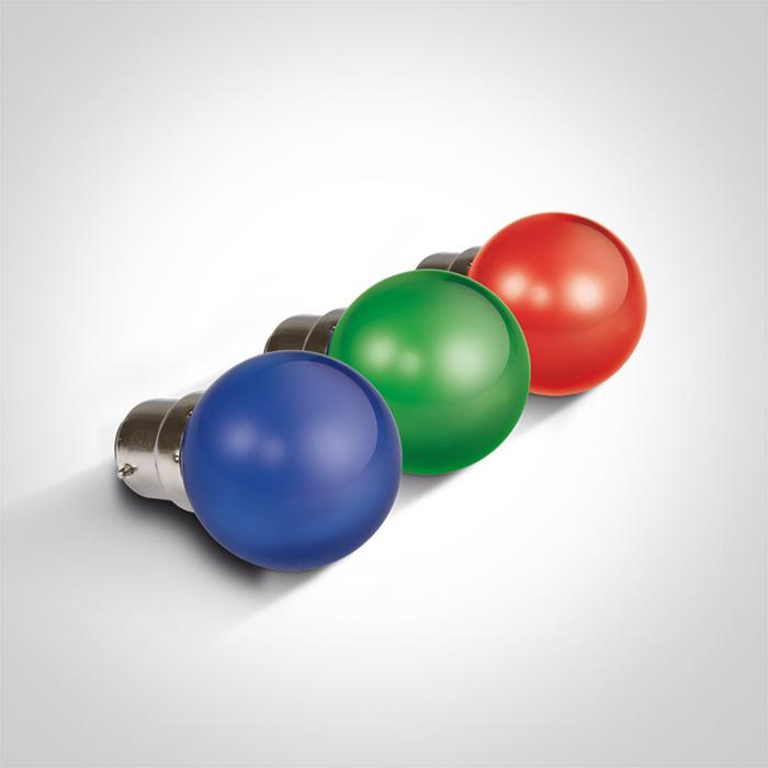 BLUE LED BALL LAMP 0,5w B22 230v.