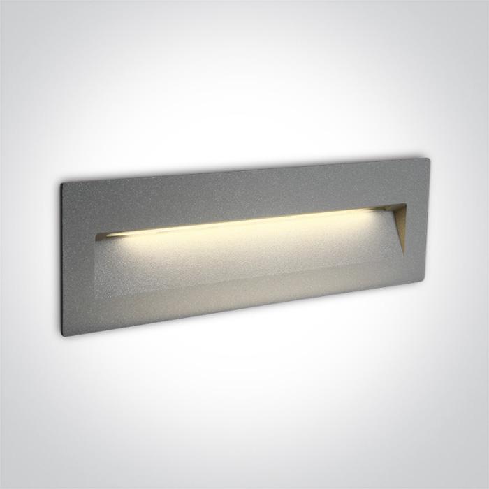 GREY WALL RECESSED LED 7W IP65 DARK LIGHT 100-240V.