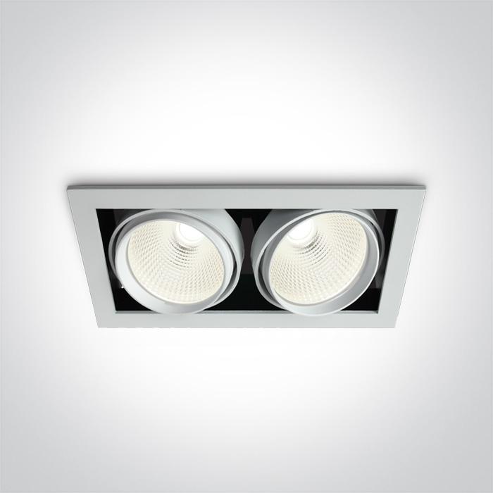 WHITE COB LED 2x20w CW 36d IP20 230v.