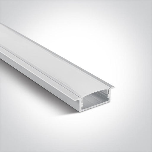 WHITE RECESSED PROFILE 2m FOR 20mm STRIPS + PC OPAL DIFF.