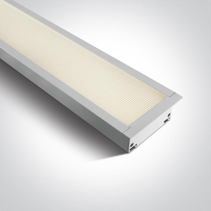 WHITE RECESSED UGR19 LED 40W WW 1210mm LINEAR 230V.