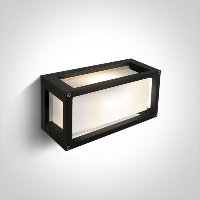 BLACK E27 12W WALL LIGHT IP54.