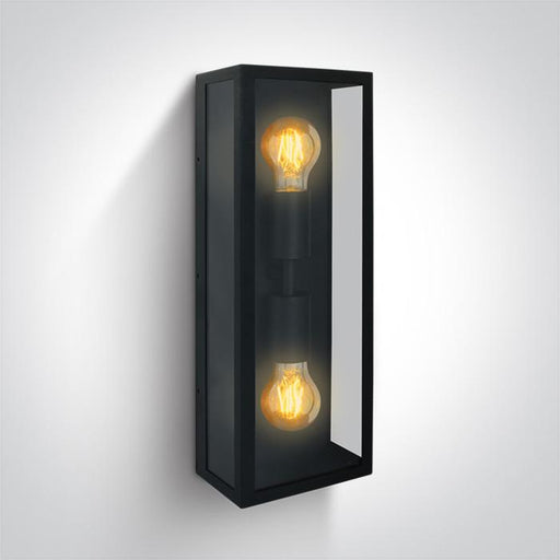 BLACK WALL LIGHT 40W 2xE27 IP43.