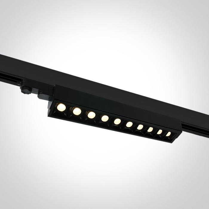 BLACK COB LED 10x5W WW LINEAR TRACK LIGHT ADJUSTABLE 230V.